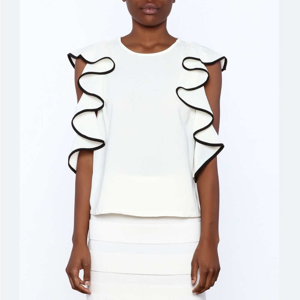 Do+Be White Ruffle Top